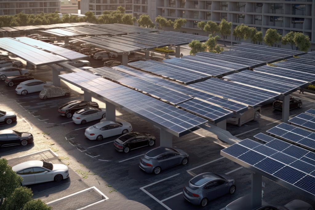 parking véhicules électriques solaires